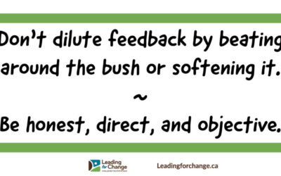 Effective feedback is given directly