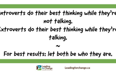 How to get the best from Introverts and Extroverts