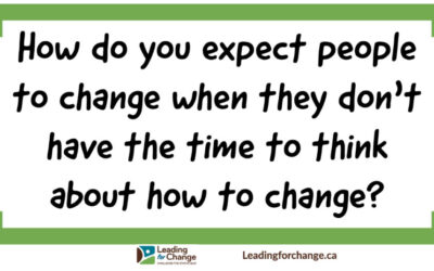 Change takes time – do they have it?