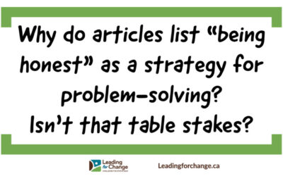 Problem-solving requires honesty