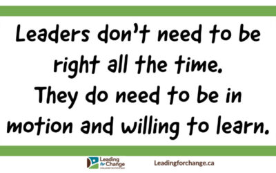 Leadership is best when in motion