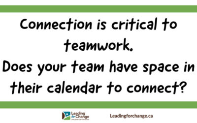 Teamwork requires a connection