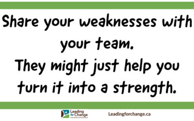 Don’t hide your weaknesses