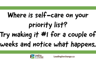 Where is self-care on your priority list?
