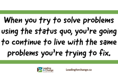 Are you trying to solve problems with the status quo?