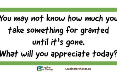 What will you appreciate today?