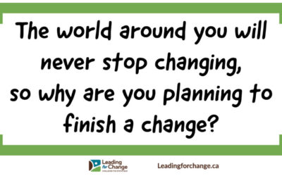 Change is a never-ending activity