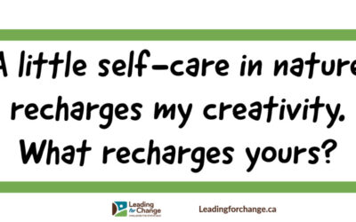 How do you recharge your creativity?