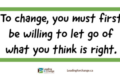 Letting go is key to changing