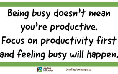 Being busy and being productive are two different things