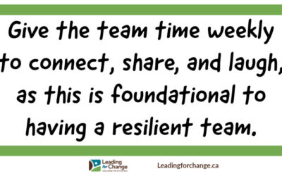 Resilient teams are connected